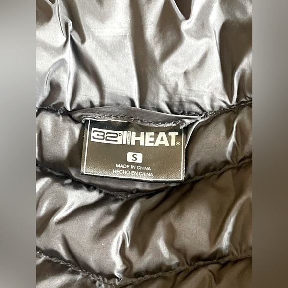 32 Degrees Heat Womens Mixed Media Puffer Jacket Sz S Stretch Panels Layering - Picture 12 of 14